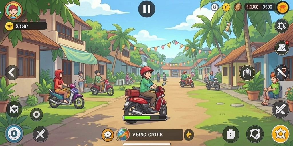 Screenshot dari tema slot baru yang penuh warna dan ceria.