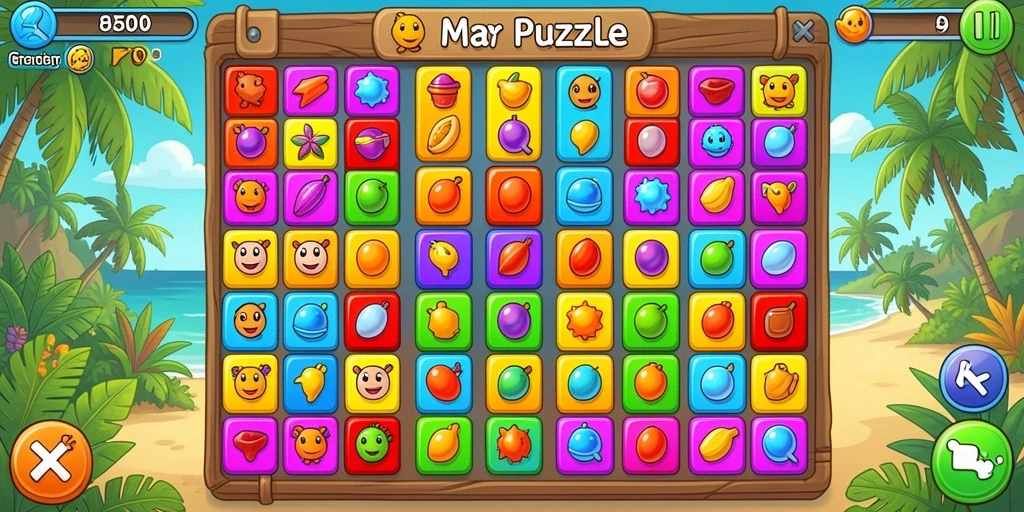 Screenshot dari permainan yang menampilkan berbagai mode permainan.